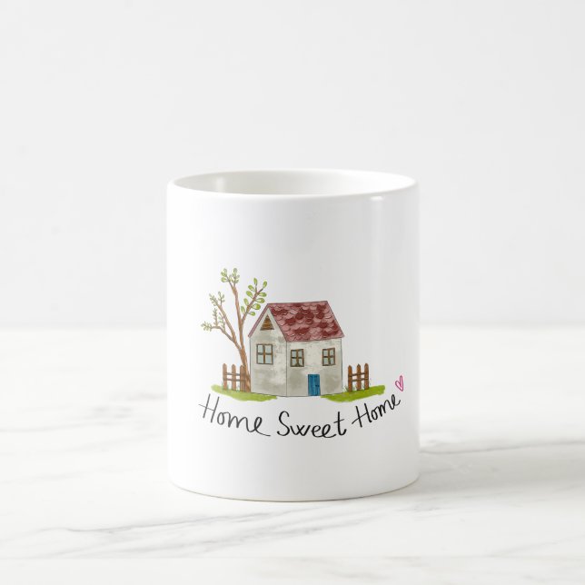 Taza De Café Cute Whimsical Hand-drawn Home Sweet Home (Centro)