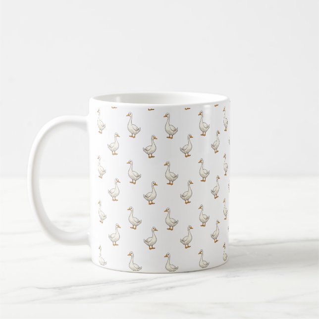 Taza De Café Cute White Goose Pattern (Izquierda)