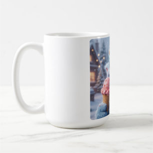 Taza De Café Cute Winter Azul Fluffy Monster Helado Café M