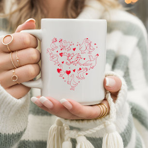 Taza De Café Cute y divertido ganso del día de San Valentín con