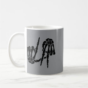 Taza De Café Cute Y Los Angeles Signo De Mano Esqueleto La Rega