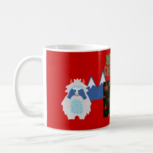 Taza De Café Cute Yeti Whimsical Kids Navidades Foto (Izquierda)