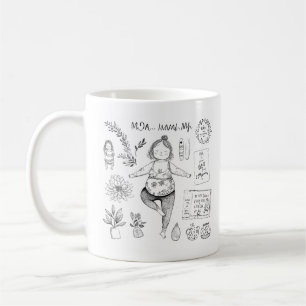 Taza De Café Cute yoga Mom Coloring