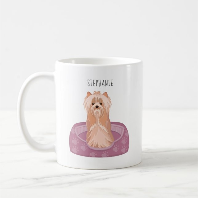 Taza De Café Cute Yorkshire Terrier Cumpleaños Coffee Mug (Izquierda)