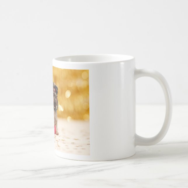 Taza De Café Cute Yorkshire Terrier Merry Christmas (Derecha)