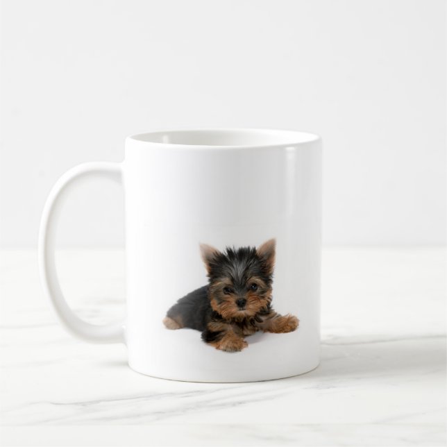 Taza De Café Cute Yorkshire Terrier Puppy (Izquierda)