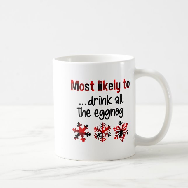 Taza De Café Cutecomfy Most Likely To Drink All The Eggnog Chri (Derecha)