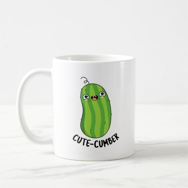 Taza De Café Cutecumber Funny Cucumber Pun (Izquierda)