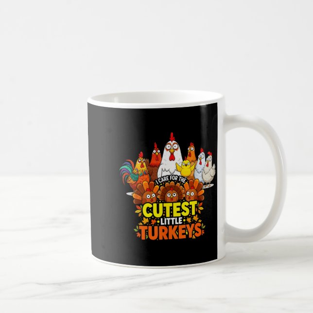 Taza De Café Cutest Little Turkeys Funny Thanksgiving Teacher D (Derecha)