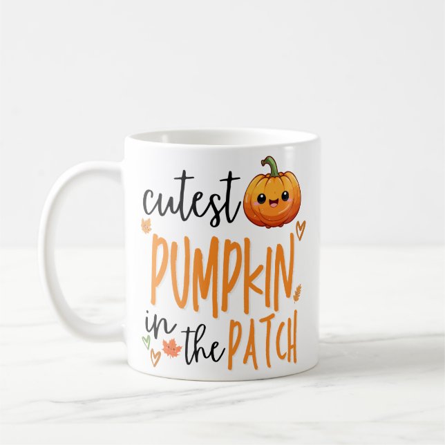 Taza De Café Cutest Pumpkin in the Patch, Fall First Halloween (Izquierda)