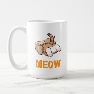 Taza De Café Cuto Adorable Playable Cartón Cat Funny Agradable