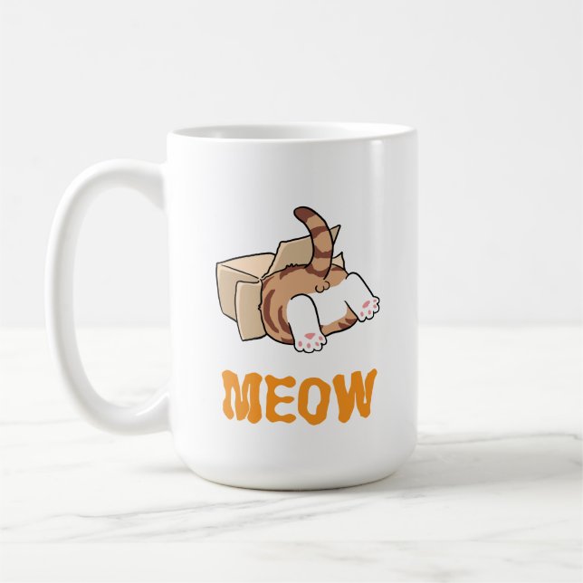 Taza De Café Cuto Adorable Playable Cartón Cat Funny Agradable (Izquierda)