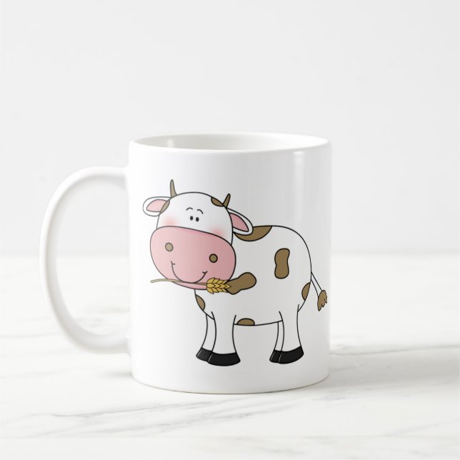 Taza De Café Cuto diseño de vaca Adorable Granja de arte animal (Izquierda)