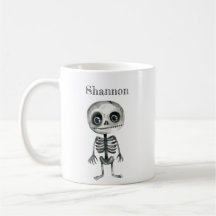 Cuto esqueleto Halloween Mug personalizado