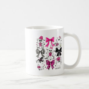 Taza De Café Cuto fantasma Coquette estética arcos rosados espu