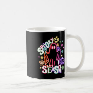 Taza De Café Cuto fantasma Floral Coquette Halloween Calabaza