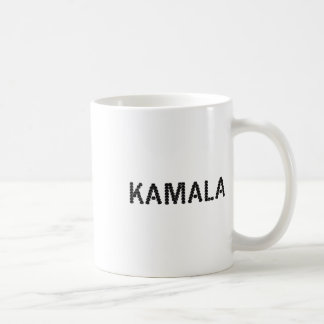 Taza De Café Cuto gato cara Kamala letra Gracioso diseño