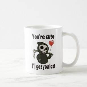 Taza De Café Cuto Grim Reaper con corazón romántico