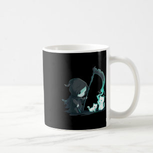 Taza De Café Cuto Grim Reaper Skeleton Con Gato Fantasma Kawaii