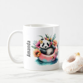 Taza De Café Cuto Panda Chilling en un tubo interno