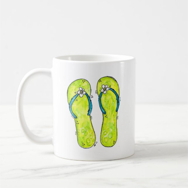 Taza De Café Cuto Whimsical Flip Flops (Izquierda)