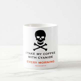 TAZA DE CAFÉ CYANIDE, SUICIDIO, VENENO