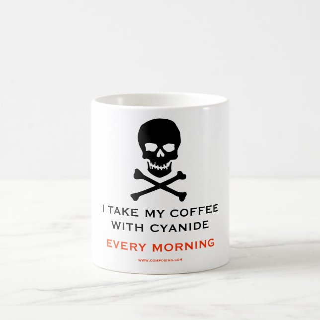 TAZA DE CAFÉ CYANIDE, SUICIDIO, VENENO (Centro)