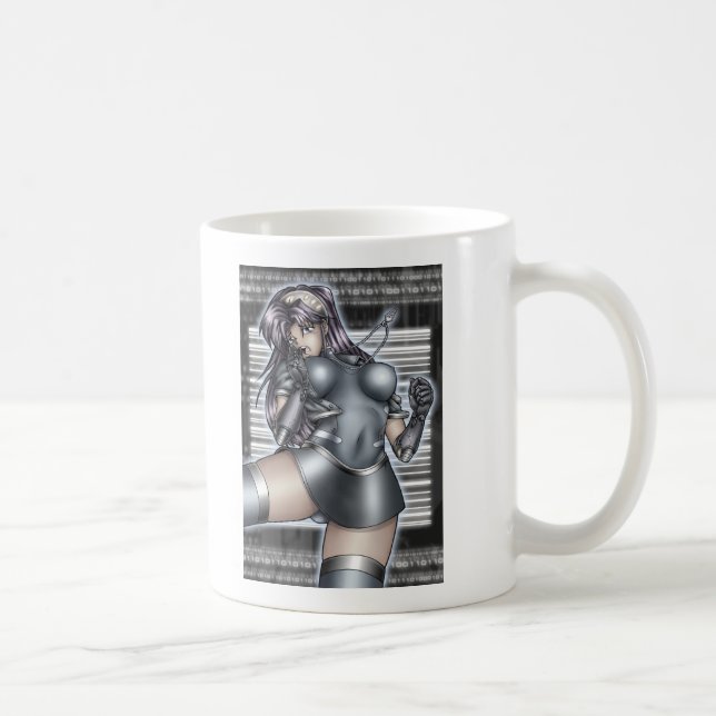 Taza De Café Cyber Anime Chica (Derecha)