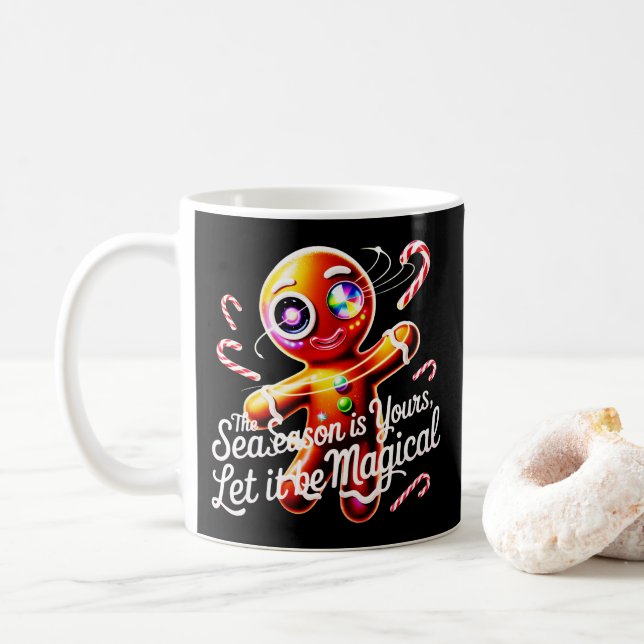 Taza De Café Cyber-Gingerbread Collector's Mug unique magical  (Con donut)