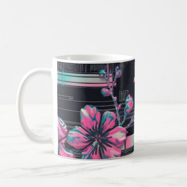 Taza De Café Cyber Sakura Skyline (Izquierda)