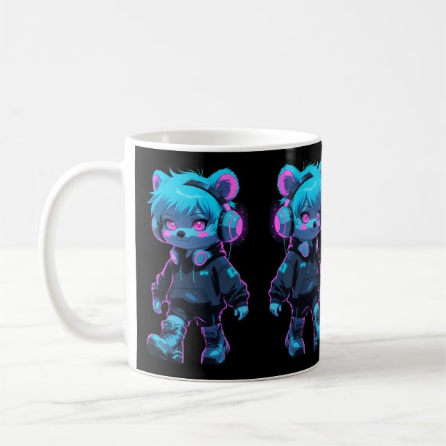 Taza De Café Cyberpunk Anime Bear (Izquierda)