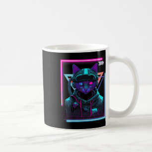 Taza De Café Cyberpunk Cat Kitty Punker Futurista ciberPunk