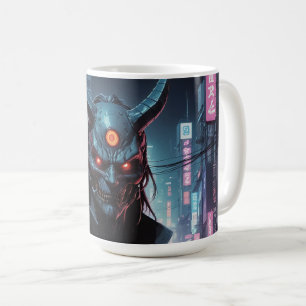 Taza De Café Cyberpunk Demon Samurai