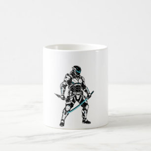 Taza De Café Cyberpunk Mecha Shinobi Futurista Gráfica de Cyber
