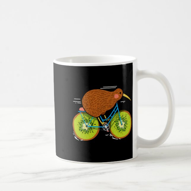 Taza De Café Cycle New Zealand Funny Kiwi On A Bicycle Design I (Derecha)