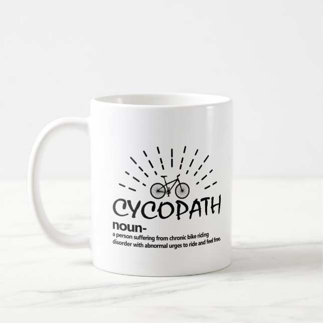 Taza De Café Cycopath sustantivo una persona que sufre de una b (Izquierda)