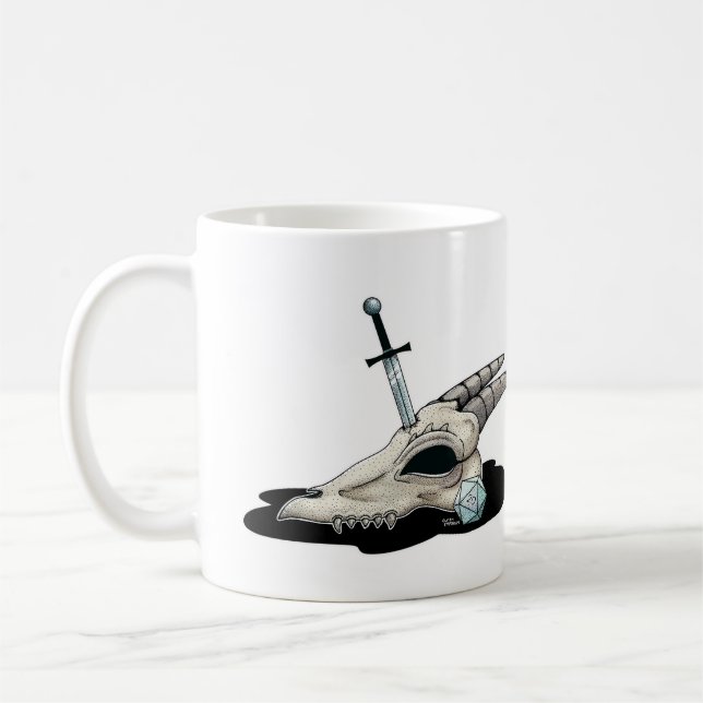 Taza De Café D20 y cráneo del dragón (Izquierda)