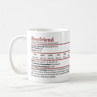 Taza De Café D&D Boyfriend Stat Block Mug
