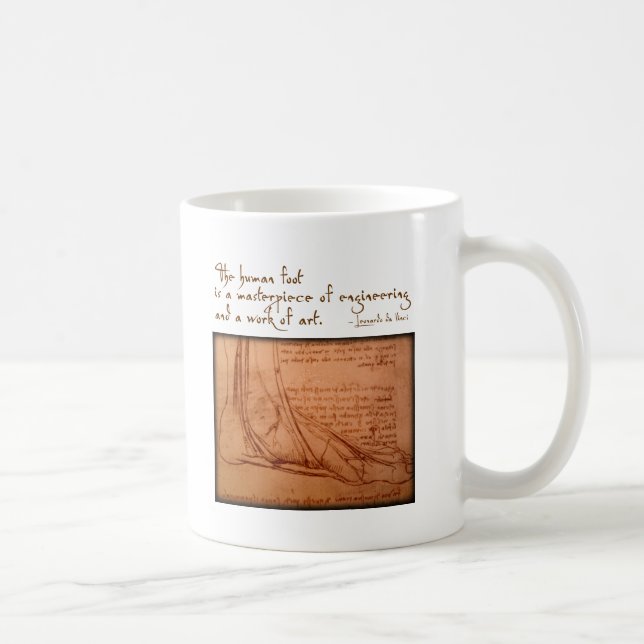 Taza De Café da Vinci: "El pie humano es… " (Derecha)