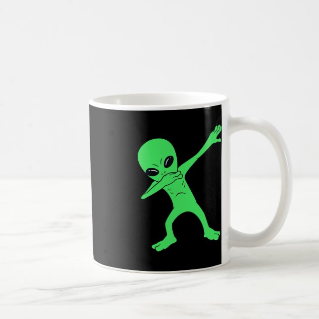 Taza De Café Dabbing Alien Halloween Diversión Dab Niños (Derecha)