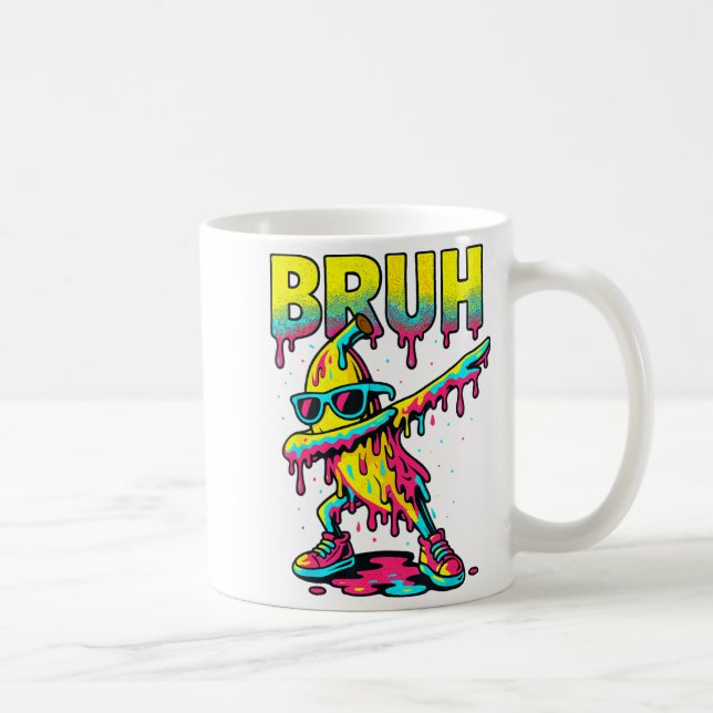 Taza De Café Dabbing Banana Bruh Ice Cream Drip Banana Youth Bo (Derecha)