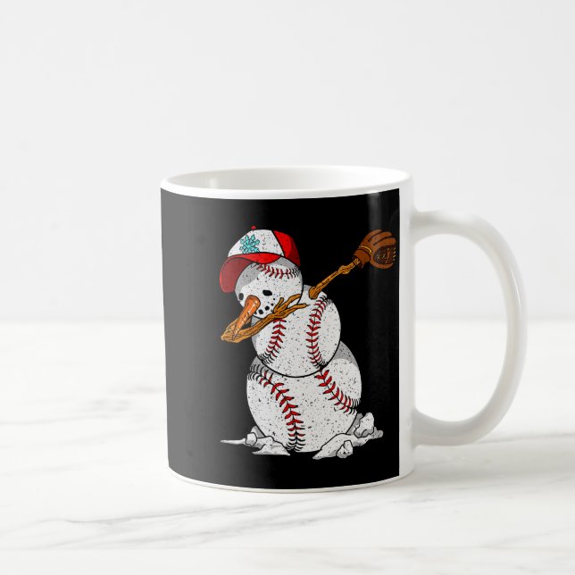 Taza De Café Dabbing Baseball Snowman Snow Christmas Xmas Holid (Derecha)