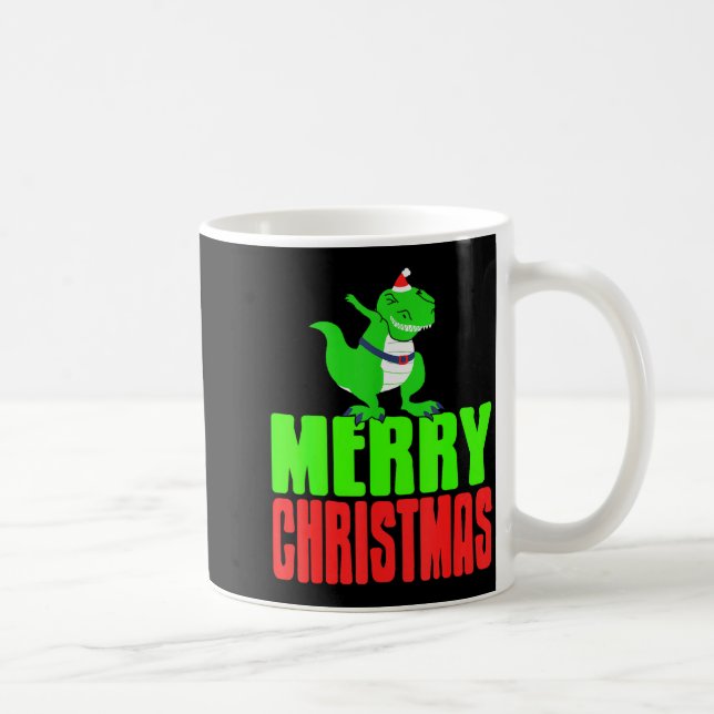 Taza De Café Dabbing Dinosaur Merry Christmas Holiday Humor  (Derecha)