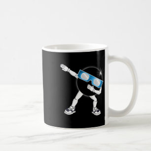 Taza De Café Dabbing Eclipse solar total 2024 Chica de niños Da