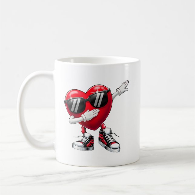 Taza De Café Dabbing Heart Cool Love Valentine (Izquierda)