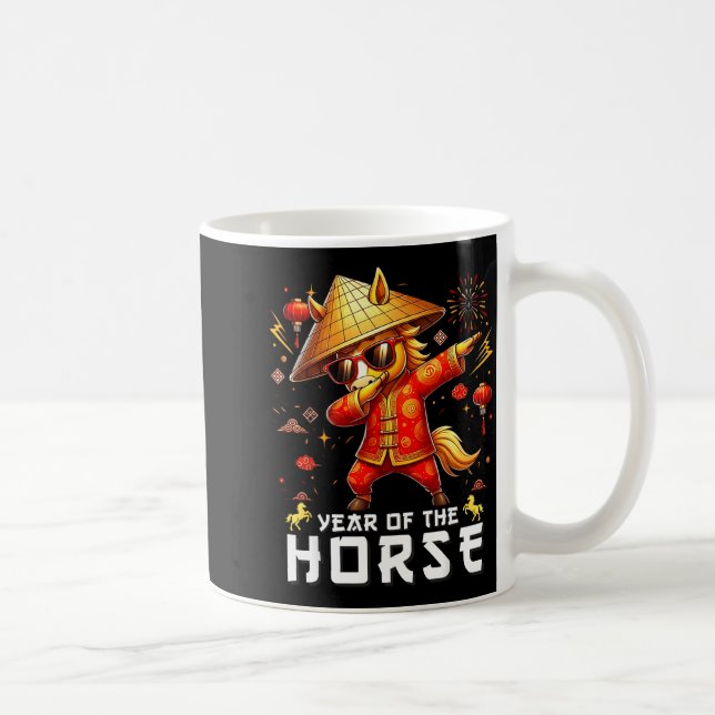 Taza De Café Dabbing Horse Lunar Chinese New Year Of The Horse  (Derecha)