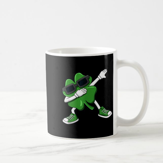 Taza De Café Dabbing Shamrock St Patrick's Day Funny Boys Girls (Derecha)