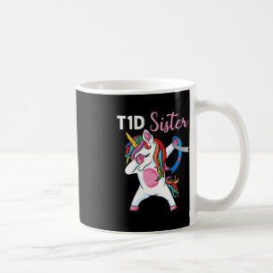 Taza De Café Dabbing unicorn apoya la diabetes hermana tipo 1