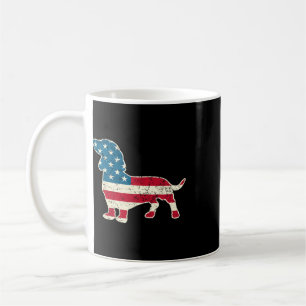 Taza De Café Dachshund 4 de julio bandera americana amantes de