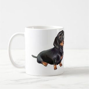 Taza De Café Dachshund (A) - Negro y Tan